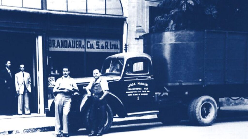 Ilustración inspirada en los primeros viajes de transporte de cargas en la Patagonia en 1938
